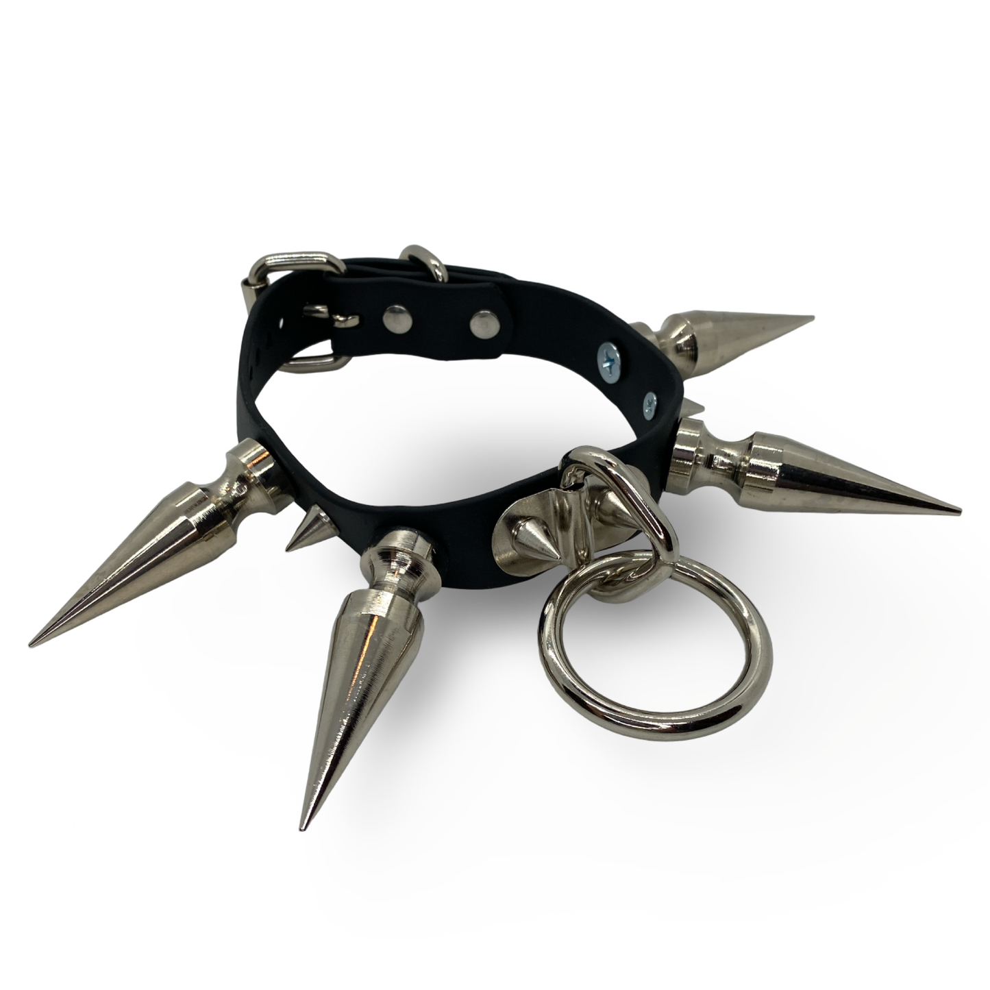 1" Giant Spike Vegan Bondage Collar