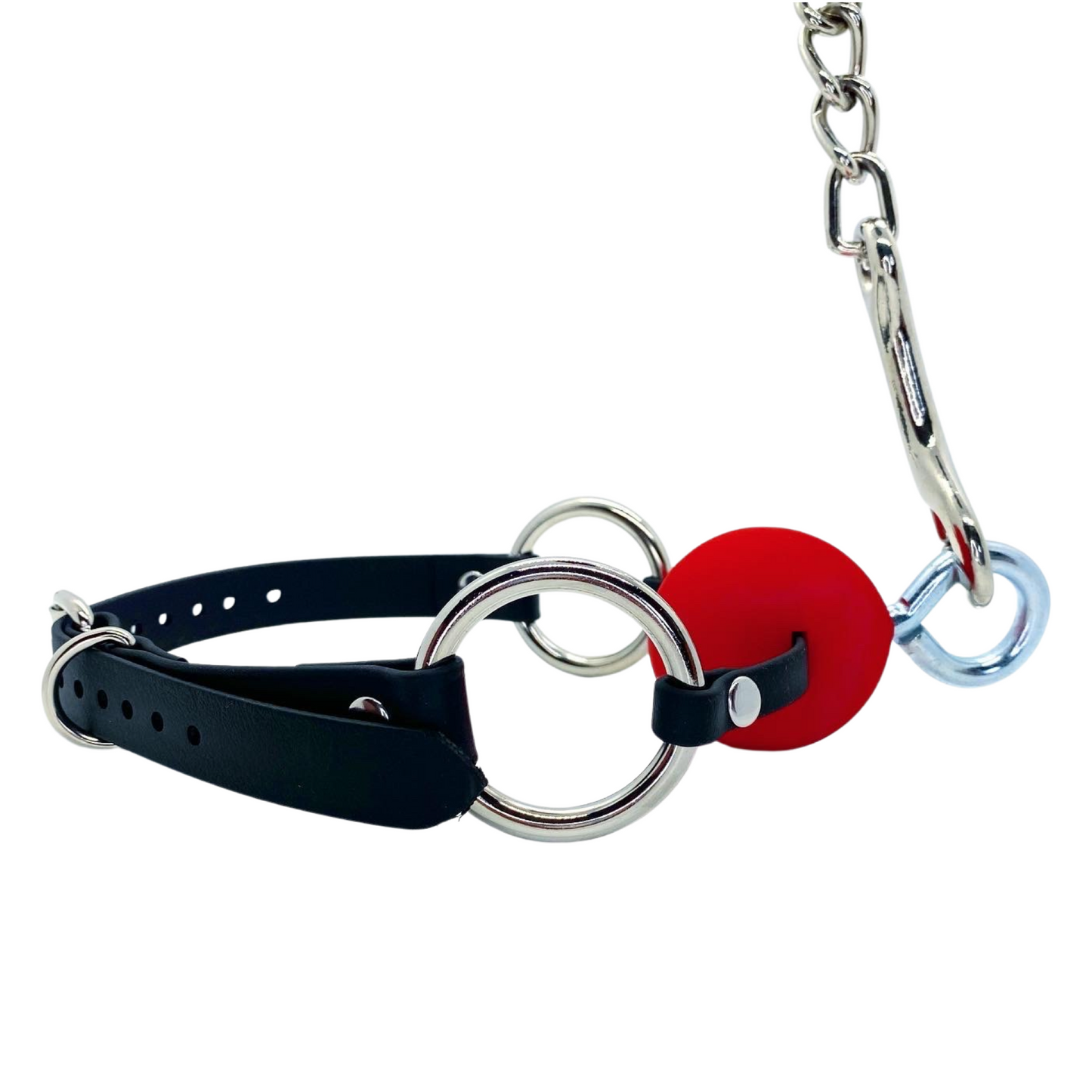 Vegan Ball Gag With Anchor Bolt - Nickel Hardware
