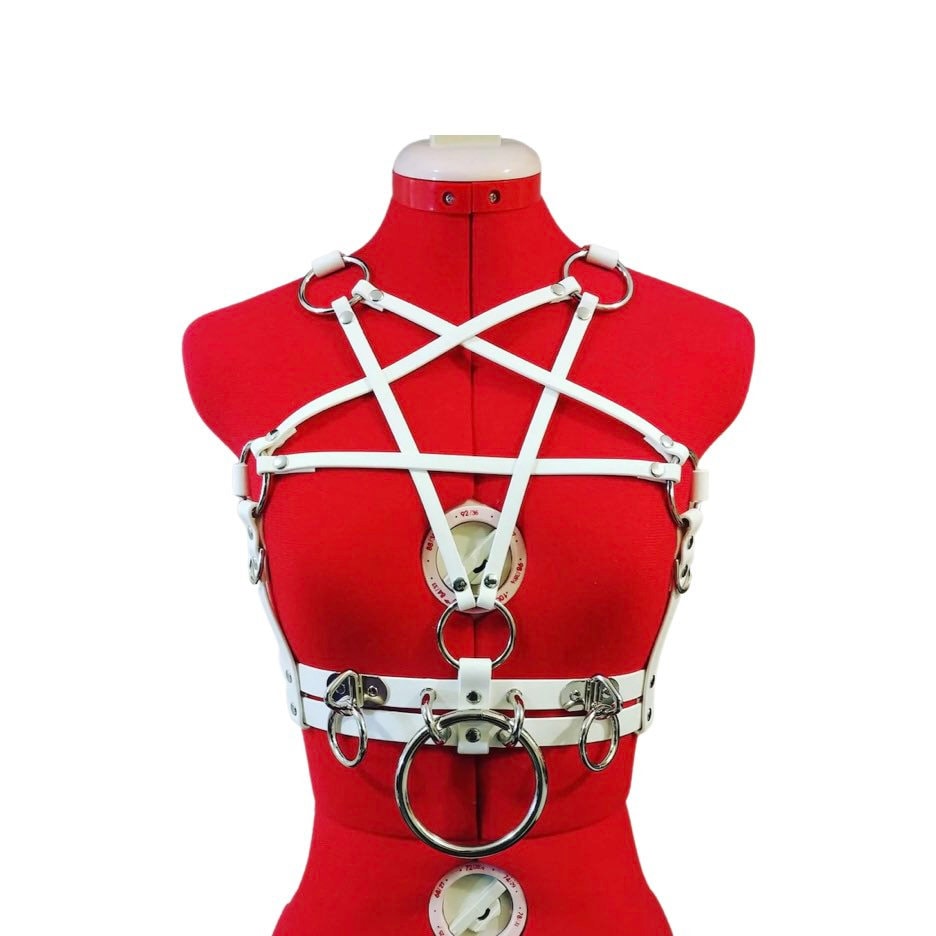 Vegan Pentagram Bondage Harness Bra
