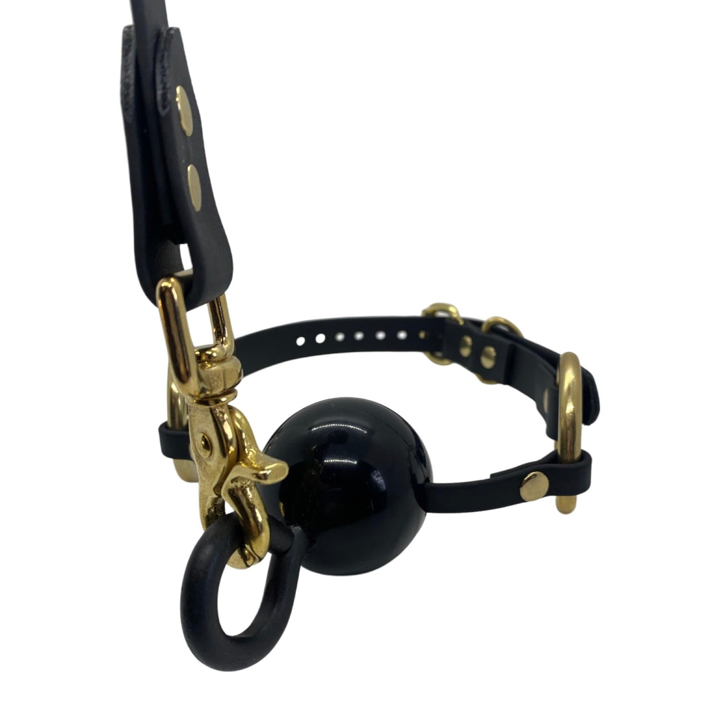 Vegan Ball Gag with Anchor Bolt - Brass Hardware