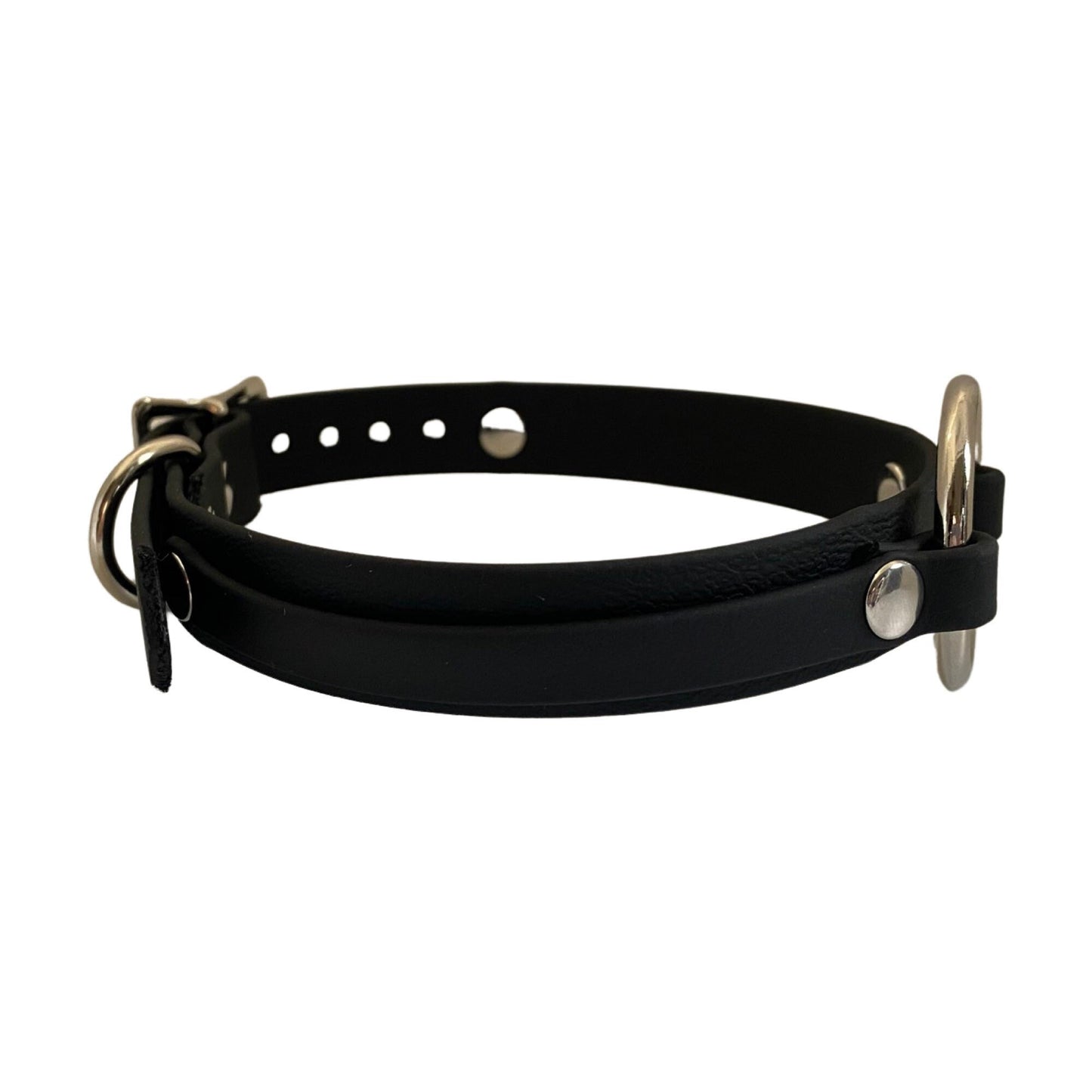 Vegan Bondage Choker Collar with O-Ring