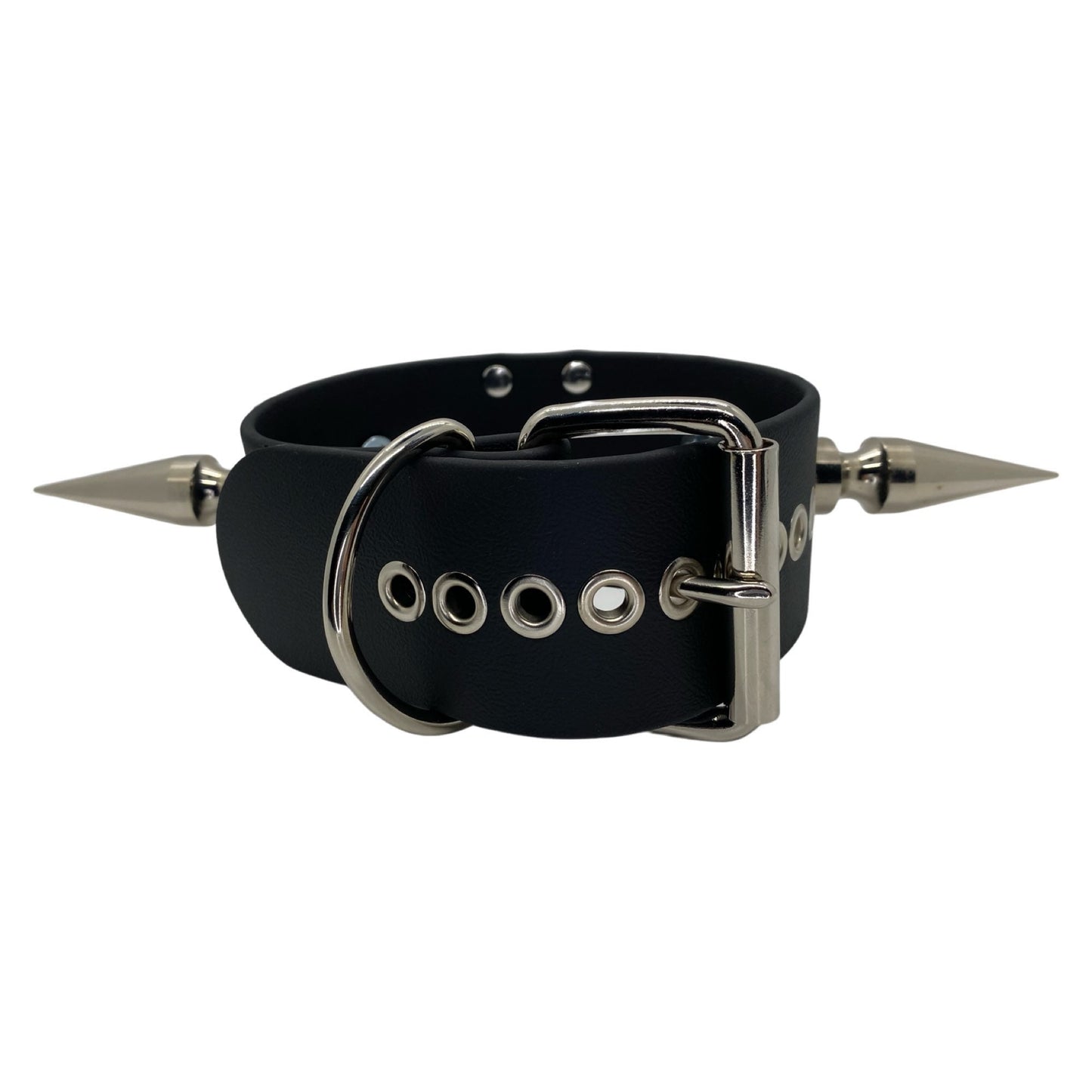 2” Heavy Vegan Bondage Collar with Giant Spikes