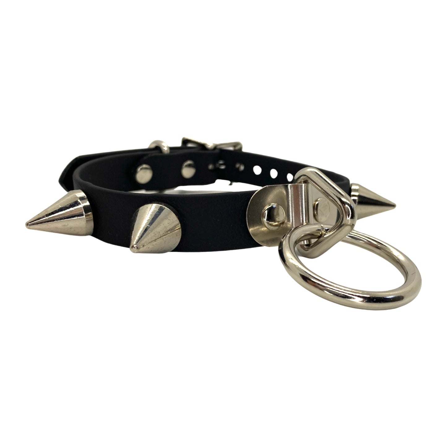 Vegan Bondage Collar with Bulldog Spikes