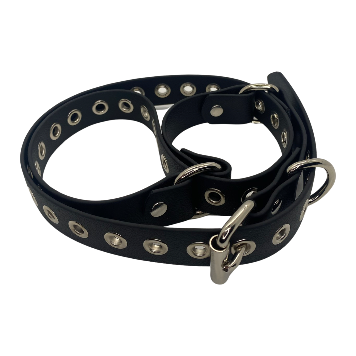 1” Vegan Hobble Belt - Restraints/ Cuffs - With Eyelets - Nickel Hardware