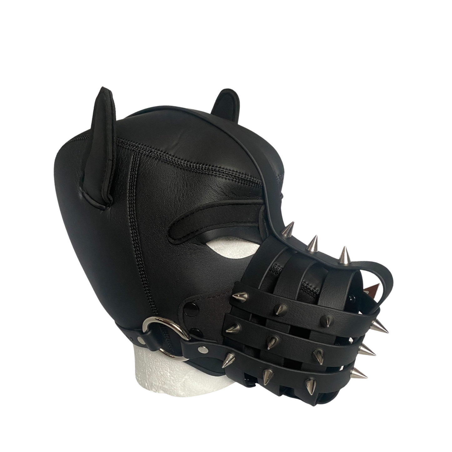 Vegan Human Puppy Play Muzzle - With Spikes