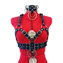 Load image into Gallery viewer, Vegan Bondage Harness Bra with Hanging O-Rings
