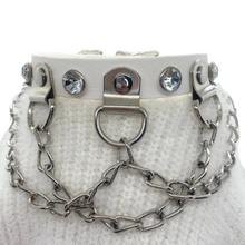 Load image into Gallery viewer, Vegan Collar with Chains and Rhinestones