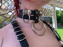 Load image into Gallery viewer, Vegan Bondage Collar - Double O-Ring and Double Bondage Ring