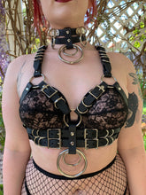 Load image into Gallery viewer, Vegan Bondage Harness Bra with Hanging O-Rings