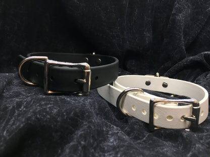 Vegan Bondage Ring Collar with Nickel Hardware