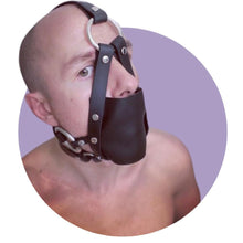 Load image into Gallery viewer, Vegan Panel Gag Head Harness with Ball Gag
