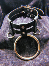 Load image into Gallery viewer, Vegan Bondage Collar - Double Stack with Large O-Ring and Double D-Ring