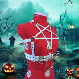 Vegan Pentagram Bondage Harness Bra
