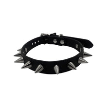Load image into Gallery viewer, Vegan Spiked Choker Collar with Nickel Hardware