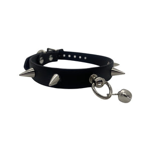Vegan Kitten Play Collar with Spikes and a Bell