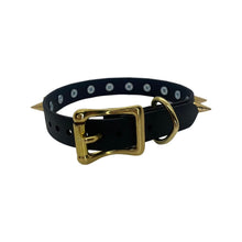 Load image into Gallery viewer, Vegan Spiked Choker Collar with Brass Hardware