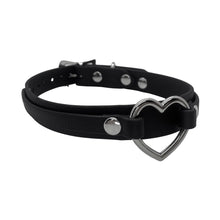 Load image into Gallery viewer, Vegan Bondage Choker Collar with Heart Ring