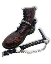Load image into Gallery viewer, Vegan Boot Straps with Pyramid Studs and Chain