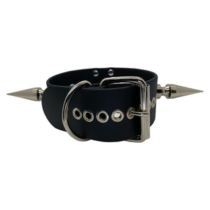2” Heavy Vegan Bondage Collar with Giant Spikes