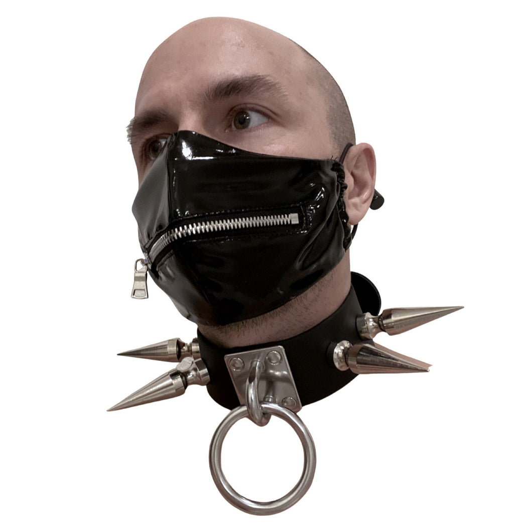 2” Heavy Vegan Bondage Collar with Giant Spikes