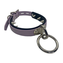 Load image into Gallery viewer, Vegan Bondage Collar with Inner Spikes - Nickel Hardware