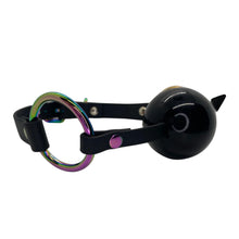 Load image into Gallery viewer, Vegan Ball Gag with Rainbow/ Iridescent Hardware