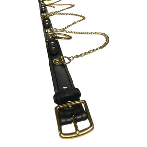 Vegan Bondage Belt with Brass Chains