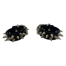 Load image into Gallery viewer, Vegan Leather Spiked Wrist Cuffs / Bracelet with Nickel Hardware